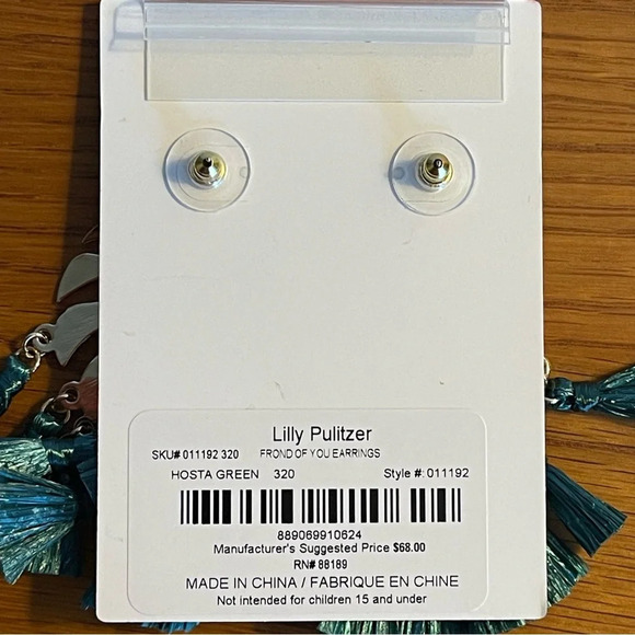 Lilly Pulitzer Frond of You Earrings - Picture 3 of 4